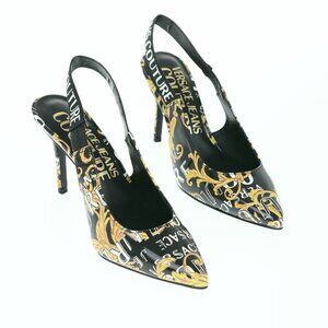 VERSACE Jeans Couture Authentic Baroque Motif Slingback Shoes
